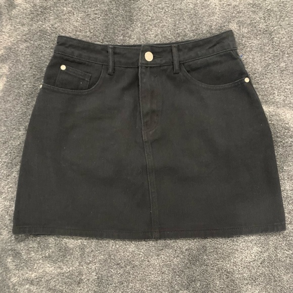 Missguided denim mini skirt black size 4 - Picture 2 of 8